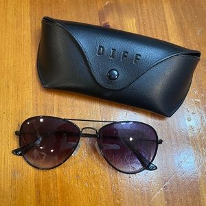 Diff eyewear, Cruz black aviator shape sunglasses